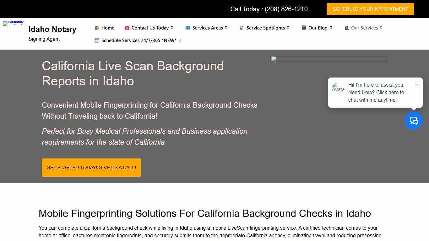 California Background Check in Idaho Mobile Fingerprinting